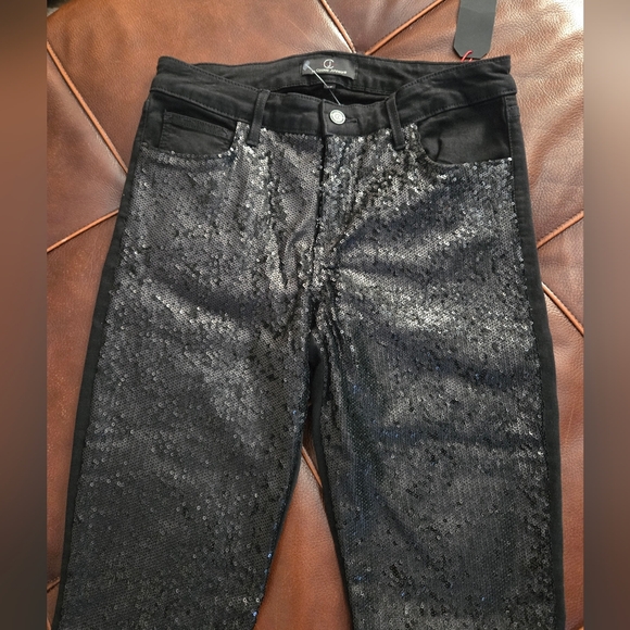 Cookie Johnson Black Sequin Women's Jeans 28 NWT - Picture 3 of 11